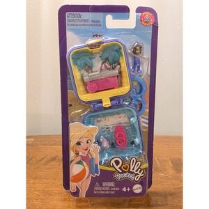 Tiny Polly Pocket Doll Compact, Tiny is Mighty Tropical Beach By Mattel, Sealed